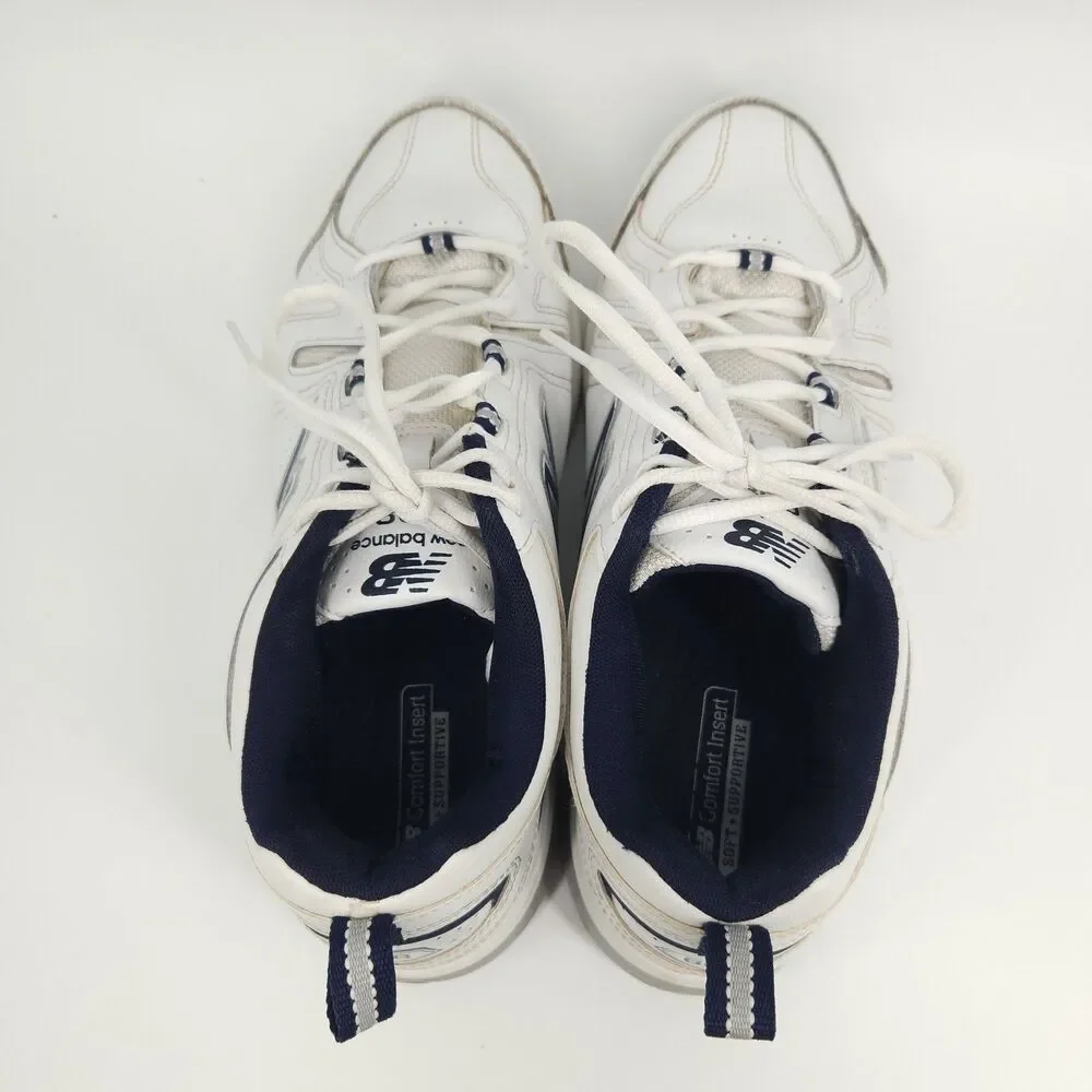 New Balance 608 V5 Shoes Mens Size 10.5 White Blue Athletic Training MX608WN5